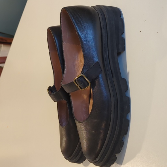 Madewell Black Leather Mary Jane Flats - Picture 5 of 8